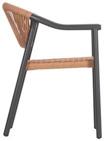 Καρέκλα - Πολυθρόνα KERLY C6050.10 Αλουμινίου Σκούρο Γκρί - Συνθετικό Rattan Μπέζ 54x58,5x76Υ εκ. 54x58.5x76 εκ.