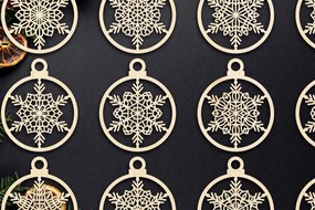 Σετ των 3 Intra απο ξύλο plywood 3mm-4mm πάχος Χριστουγεννιάτικο στολίδι Δίασταση 8x8 cm INTRAFABR-79666777