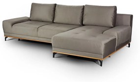 NATURA ΚΑΝΑΠΕΣ ΚΡΕΒΑΤΙ ΓΩΝΙΑ ΔΕΞΙΑ TAUPE 283x164xH90cm - Ύφασμα - 01-2643