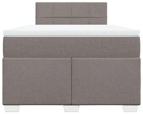 Κρεβάτι Boxspring με Στρώμα Taupe 120x190 εκ. Υφασμάτινο - Μπεζ-Γκρι