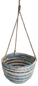 Καλάθι 00.06.61248 26x15,5cm Ψάθινο Cream-Blue Mat