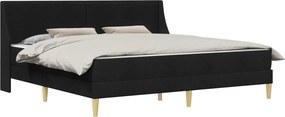 vidaXL Σκελετός κρεβατιού με στρώμα Μαύρο 180 x 200 cm Πολυεστέρας