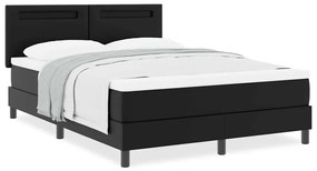 vidaXL Κρεβάτι με Στρώμα με στρώμα Μαύρο 160 x 200 cm Τεχνητό δέρμα