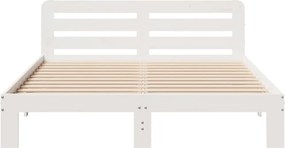 vidaXL Σκελετός Κρεβ. Χωρίς Στρώμα Λευκό 150x200 εκ Μασίφ Πεύκο