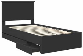 vidaXL Σκελετός Κρεβατιού Μαύρο 100 x 200 cm Μηχανήματος Ξύλο