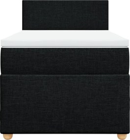 vidaXL Κρεβάτι Boxspring με Στρώμα Μαύρο 80 x 200 εκ. Υφασμάτινο