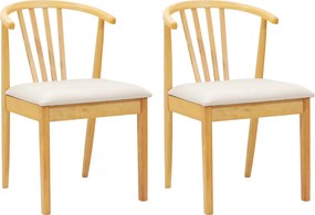 vidaXL Καρέκλα τραπεζαρίας 2 pcs Φυσικό και Ανοιχτό Καθαρό Καουτσούκ