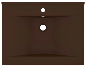 Νιπτήρας με Οπή Βρύσης Σκούρο Καφέ Ματ 60 x 46 εκ. Κεραμικός - Καφέ