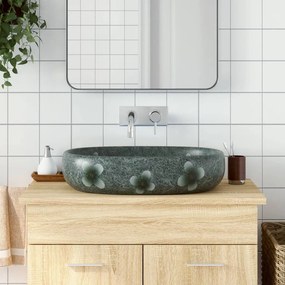 vidaXL Νιπτήρας Οβάλ Μπλε 59x40x14 εκ. Κεραμικός