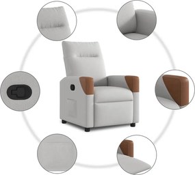 vidaXL Ανακλινόμενη καρέκλα Γκρι σύννεφο Ύφασμα