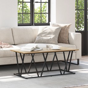 vidaXL Τραπεζάκι καφέ με ξύλο οξιάς 100x50x40 εκ. από καλοδουλεμένο ξύλο και μέταλλο