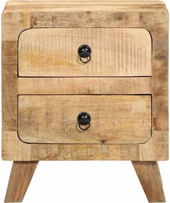 vidaXL Κομοδίνο 40x32x46 cm από μασίφ ξύλο Rough Mango