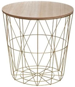 Side table Kumi oak-gold D41x40cm 41x41x40 εκ.