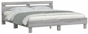 vidaXL Πλαίσιο Κρεβατιού με Κεφαλάρι Γκρι Sonoma 180x200εκ. Επεξ. Ξύλο