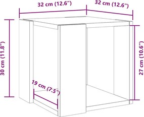 vidaXL Τραπεζάκι Σαλονιού Λευκό 32x32x30 εκ. από Επεξεργ. Ξύλο