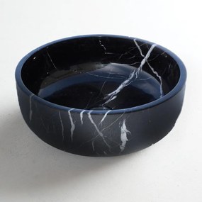 Fossil Thalo Marble DR39-400 Επιτραπέζιος Μαρμάρινος Νιπτήρας Marquina Nero Ø39 εκ.