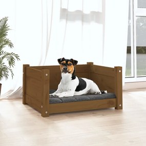 Κρεβάτι Σκύλου Μελί 55,5x45,5x28 εκ. από Μασίφ Ξύλο Πεύκου - Καφέ