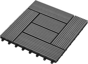 vidaXL Πλάκα Κατασκευής 11 pcs Γκρι 30 x 30 cm WPC