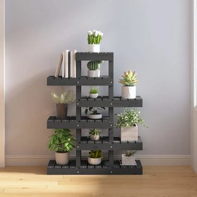 vidaXL Βάση Γλάστρας Γκρι 85 x 25 x 109,5 εκ. από Μασίφ Ξύλο Πεύκου