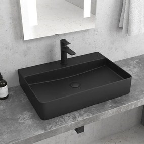 Νιπτήρας Επικαθήμενος LT 2173-SMB 50x42x12cm Black Matt Karag Πορσελάνη
