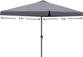 Ομπρέλα κήπου Dylan Megapap αλουμινίου χρώμα ανθρακί 3x3m.