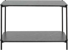 Βοηθητικό τραπέζι Mara MDF ανθρακί μαρμάρου-μαύρο 80x40x55cm