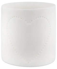 Φανάρι ArteLibre Με Διακόσμηση Καρδιά Λευκό Πορσελάνη 7cm