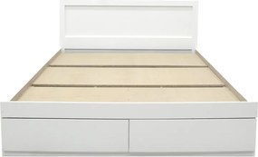 Κρεβάτι Olympus pakoworld με συρτάρι σε λευκή απόχρωση 140x200εκ