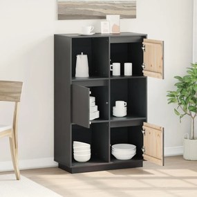 vidaXL Ντουλάπι Ψηλό Γκρι 74 x 35 x 117 εκ. από Μασίφ Ξύλο Πεύκου