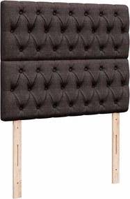 vidaXL Κρεβάτι Boxspring με Στρώμα Σκούρο Καφέ 120x190 εκ Υφασμάτινο