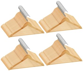 vidaXL Κρεμάστρες Ρούχων Σετ 100 τεμ. Αντιολισθητικές από Σκληρό Ξύλο