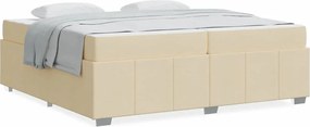 vidaXL Σκελετός Κρεβατιού με στρώμα Κρεμ 200 x 200 cm ύφασμα