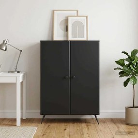 vidaXL Πλαϊνό γραφείο Μαύρο 66 x 34,5 x 90 εκ Επεξεργασμένο Ξύλο