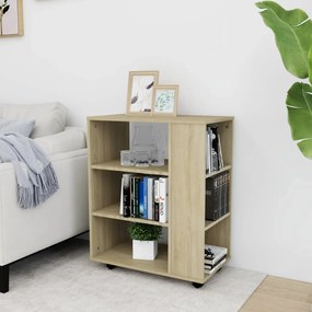 vidaXL Ντουλάπι Τροχήλατο Sonoma Δρυς 60 x 35 x 75 εκ. από Επεξ. Ξύλο