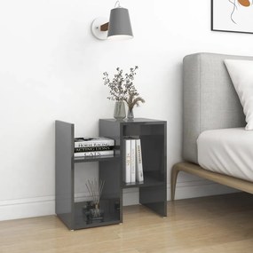 vidaXL Κομοδίνο Γυαλιστερό Γκρι 50 x 30 x 51,5 εκ. από Μοριοσανίδα