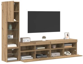 Μονάδα Τοίχου Τηλεόρασης 4 pcs Artisan Oak Επεξεργασμένο ξύλο