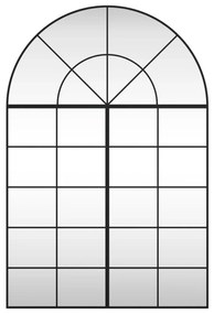 vidaXL Καθρέφτης Τοίχου Αψίδα Μαύρος 100 x 150 εκ. από Σίδερο