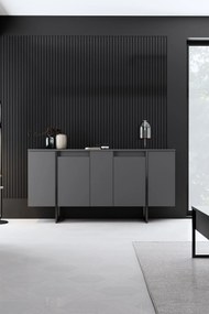 Κονσόλα Ανθρακί / Μαύρο FLUOMU 160x35x80