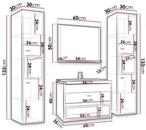 Σετ μπάνιου Olier II-Fusiko-Mavro