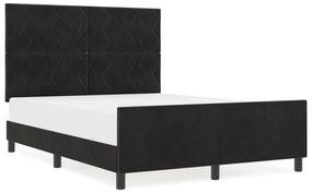 vidaXL Καβάλα Μαύρης Βελούδινης Κλίνης 160x200 εκ.