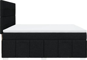 vidaXL Κρεβάτι Boxspring με Στρώμα Μαύρο 180x200 εκ. Υφασμάτινο