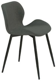 Καρέκλα Μεταλλική Lilian ΕΜ766,4Μ Black-Grey Σετ 4τμχ Μέταλλο,Ύφασμα