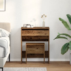vidaXL Συρταριέρα με Καθρέφτη Γηρασμένο Ξύλο Επεξεργασμένο Ξύλο