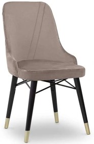 Καρέκλα Τραπεζαρίας Floria 0248573 54x48x91cm Beige Βελούδο, Ξύλο