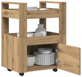vidaXL Τροχήλατη Κουζίνα Artisan Oak 60x45x80 εκ Επεξεργασμένο Ξύλο