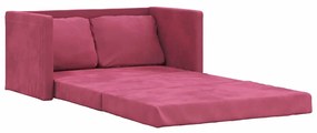 vidaXL Καναπές-Κρεβάτι Δαπέδου 2 σε 1 Μπορντό 122x204x55εκ. Βελούδινος