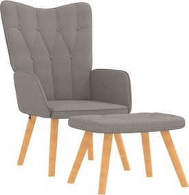 vidaXL Πολυθρόνα Relax Taupe Υφασμάτινη με Σκαμπό