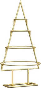 vidaXL Μεταλλικό χριστουγεννιάτικο δέντρο με βάση Χρυσό 60 cm