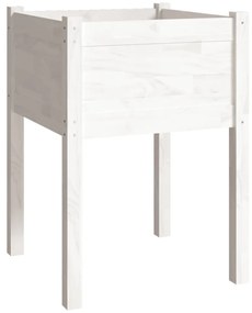 vidaXL Ζαρντινιέρες 2 τεμ. Λευκό 50 x 50 x 70 εκ. Μασίφ Ξύλο Πεύκου