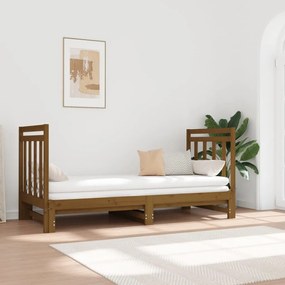 vidaXL Καναπές Κρεβάτι Συρόμενος Μελί 2x(90x190) εκ. Μασίφ Ξύλο Πεύκου